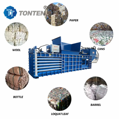 PLC-Hydraulische Ballmaschine Abfallpapier Baling Press für Kleidungsstücke Farbe Eimerfilm