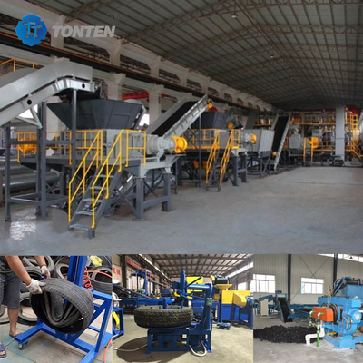 Abfallreifenbrennmaschine Recyclinglinie Reifenschleifmaschine Gummipulver