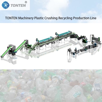 Kunststoff-PET-Flaschen-Recycling-Anlage Brecher Waschmaschine Produktionslinie 80kw