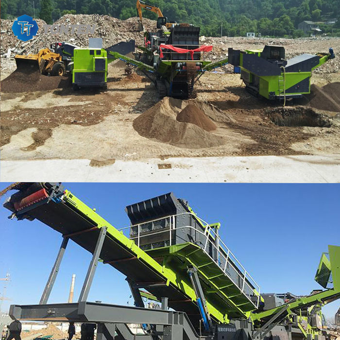 Abfall Kalkstein Granit Stein Brecher Maschine Sortierungslinie 85kw Für Baustelle